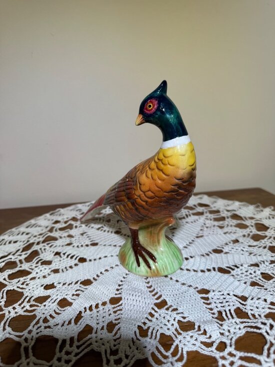 Other - Vintage Ceramic Pheasant Figurine Hand-Painted Bird Decor Collectible MCM